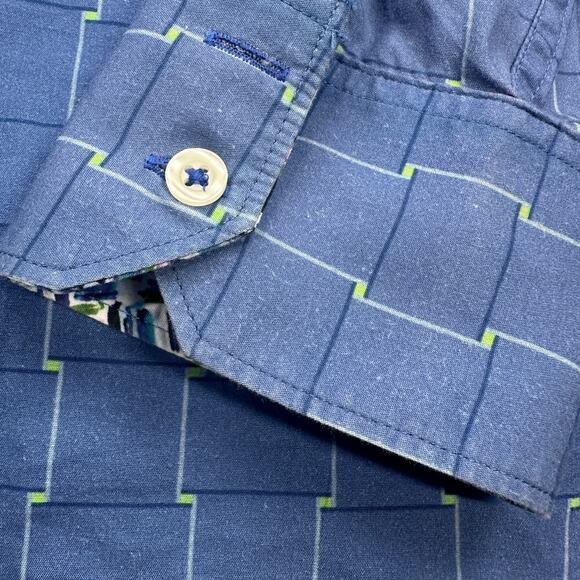 Robert Graham Shirt Mens 2XLT Geometric Pattern Designer Contrasting Trims - Picture 4 of 16
